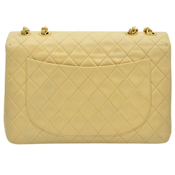 Authentic CHANEL 24K Classic Jumbo Flap Bag Maxi XL Gold Lambskin Chain Shoulder - Picture 3 of 11